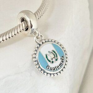 Pandora Guatemala Flag Dangle S925 Silver Charm